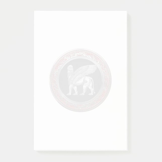 Post-it® [100] Lion assyrien ailli - Lamassu argenté (Devant)