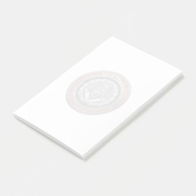 Post-it® [100] Maître Mason - Carré et Compas Argent (Incliné)