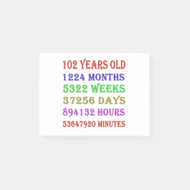 Post-it® 102e anniversaire Jalons (Devant)