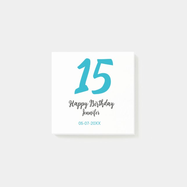 Post-it® 15e anniversaire quiencenera ajouter date année te (Devant)