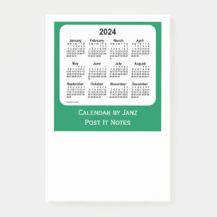 Post-it® 2024 Sea Green Post It Notes Calendars par Janz