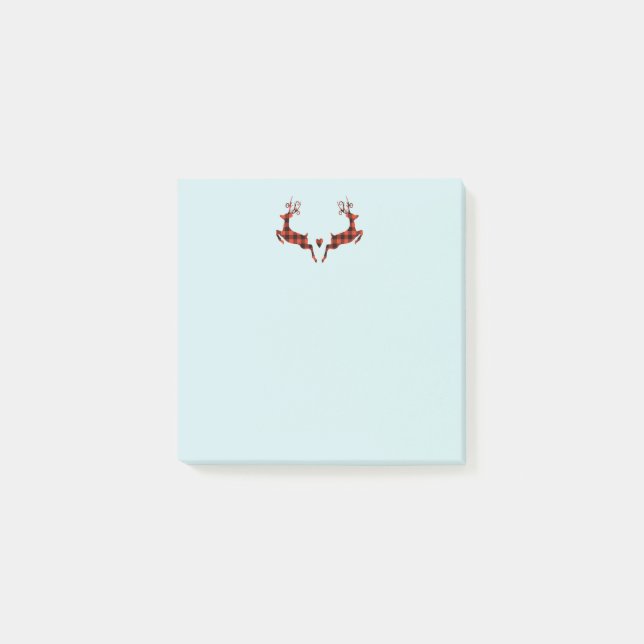 Post-it® 2 cerfs de Noël saut de style rustique (Devant)