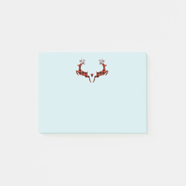 Post-it® 2 cerfs de Noël saut de style rustique (Devant)