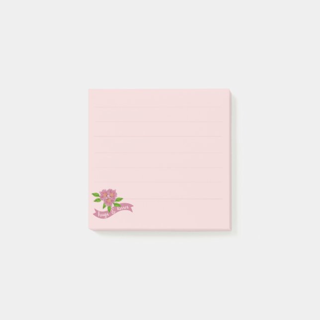 Post-it® 3 Fleurs roses Post-It Notes (Devant)