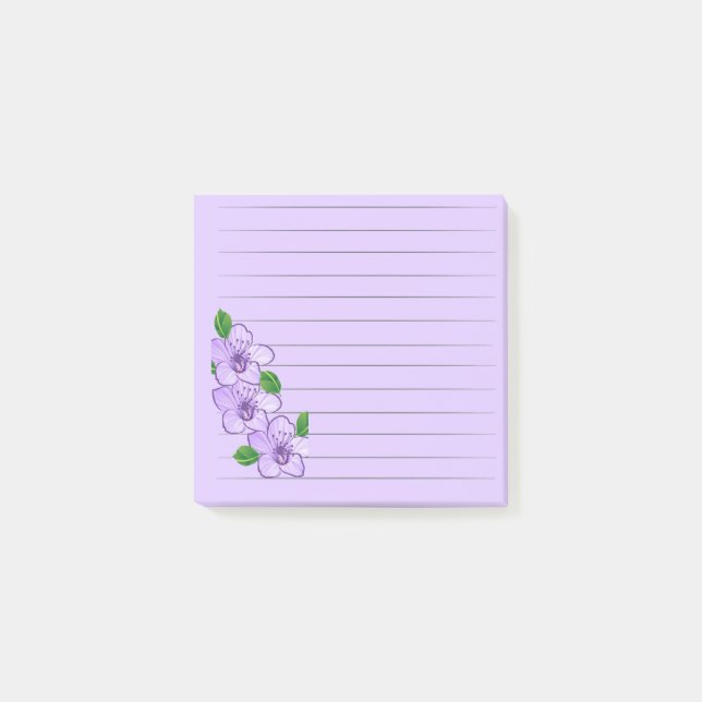 Post-it® 3 Fleurs violettes (Devant)
