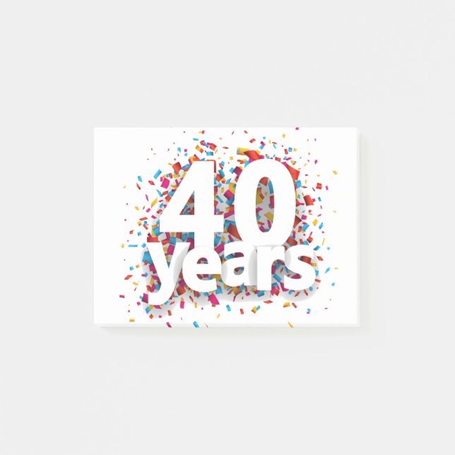 Post-it® 40e Anniversaire Né 1980 Edition Limitée Dons 40e (Devant)