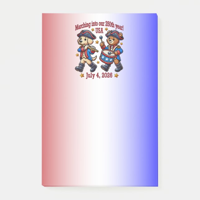 Post-it® 4 juillet Semiquincentenaire du 250e anniversaire  (Devant)