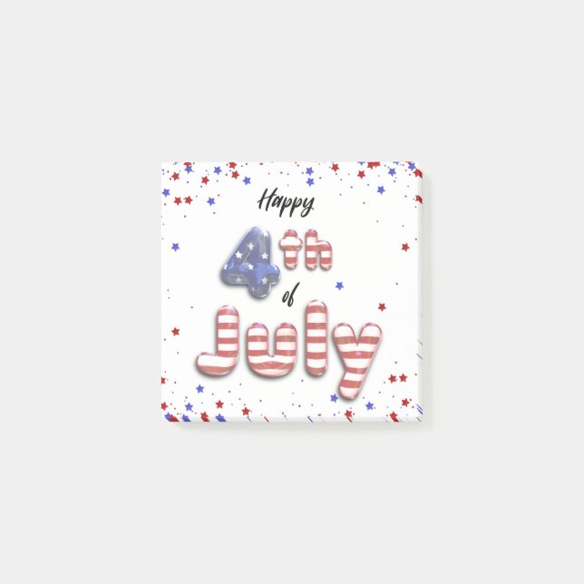 Post-it® 4th of July Stars Stripes Foil Balloons (Devant)