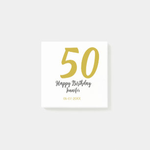 Post-it® 50e anniversaire ajouter nom date année noire modè
