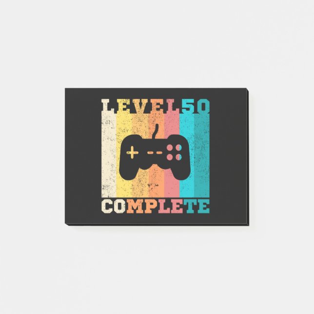 Post-it® 50e anniversaire / Anniversaire Niveau 50 achevé (Devant)