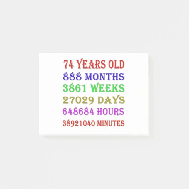 Post-it® 74e anniversaire Jalons (Devant)