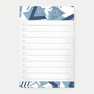 Post-it® 80s Luxe Abstrait   Liste de contrôle Turquoise et
