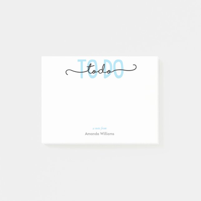 Post-it® À FAIRE - Bleu AJOUTER VOTRE NOM BUJO (Devant)