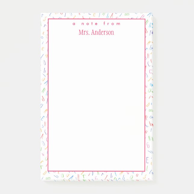 Post-it® A Note de - Nom de l'enseignant personnalisé - Jot (Devant)