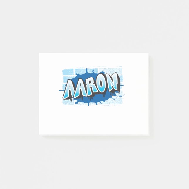 Post-it® Aaron Votre Nom Graffiti Brick Wall Stylisé (Devant)
