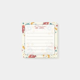 Post-it® ABC Coloré "Un mot de" Enseignant Personnalisé