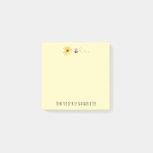 Post-it® Abeille aquarelle et Fleur Personnaliser la note p