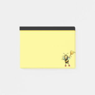 Post-it® Abeille au miel mignonne moderne sur post-it noir 