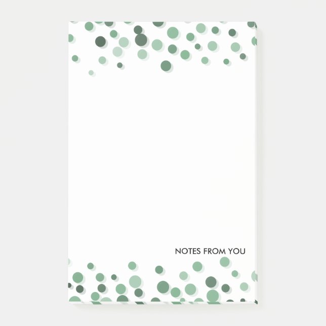 Post-it® Abrégé sur vert de motif de cailloux de pois (Devant)