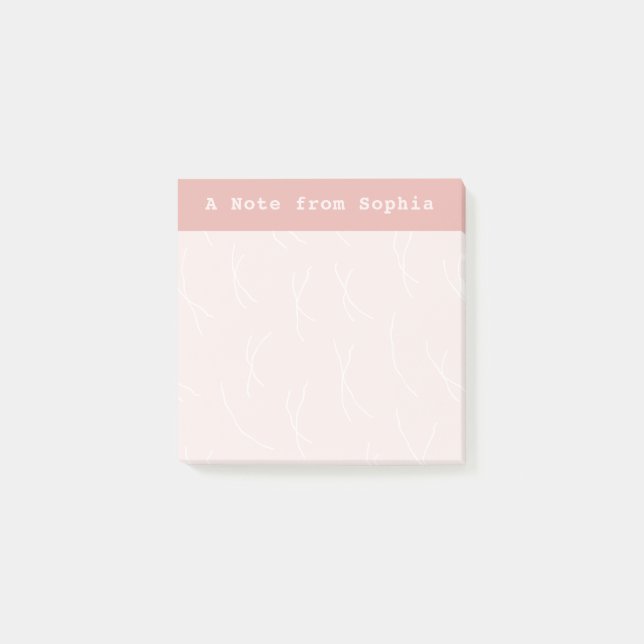 Post-it® Abstract Sketchy Lines Personalized | Antique Rose (Devant)