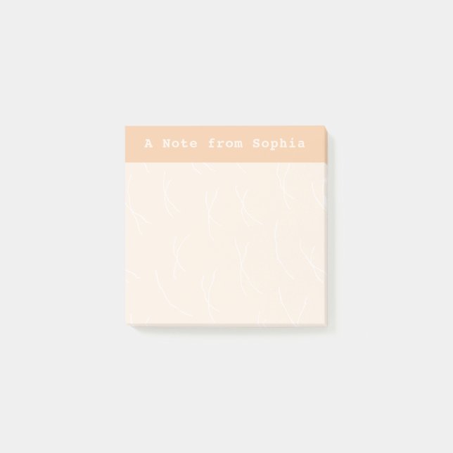 Post-it® Abstract Sketchy Lines Personalized | Peach Puff (Devant)