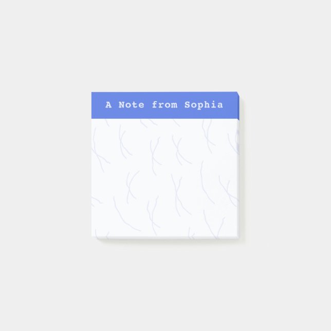Post-it® Abstract Sketchy Lines Personalized | Royal Blue (Devant)