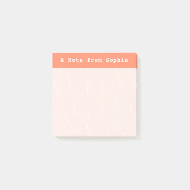 Post-it® Abstract Sketchy Lines Personalized | Salmon Pink (Devant)