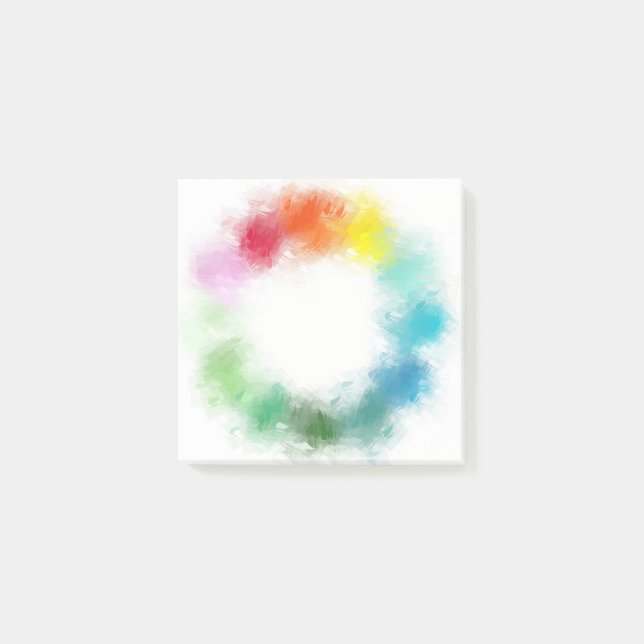 Post-it® Abstrait bleu vert violet rose rouge jaune (Devant)