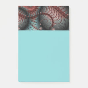 Post-it® Abstrait Fantaisie Vive Art Fractal Brun Bleu