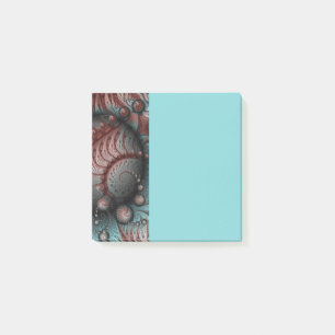 Post-it® Abstrait Fantaisie Vive Art Fractal Brun Bleu