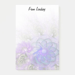 Post-it® Abstrait Lacy Floral Design Purple Blue Personnali