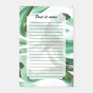 Post-it® Abstrait Traits de Pinceau Vert Minimal Moderne