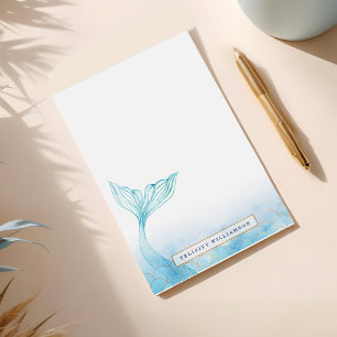 Post-it® Accent océanique élégant d'aquarelle et d'or de