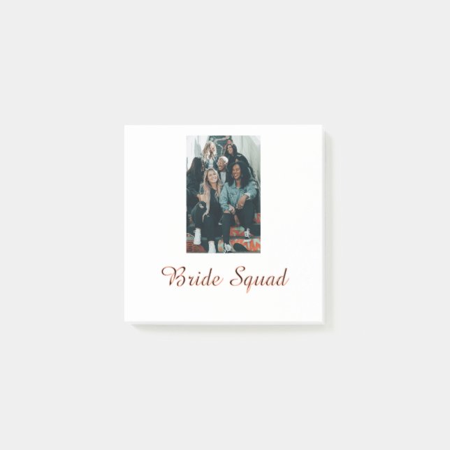 Post-it® Add your photo name bridesmaid squad bride party  (Devant)