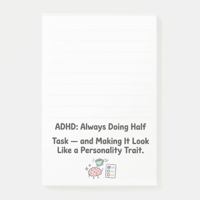 Post-it® ADHD Funny Acronym Focus & Task Management  (Devant)