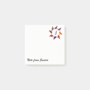 Post-it® Adorable chats colorés whimsical monogramme