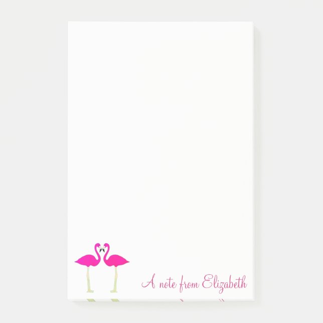 Post-it® Adorable Flamants roses Roses Dans L'Amour Personn (Devant)