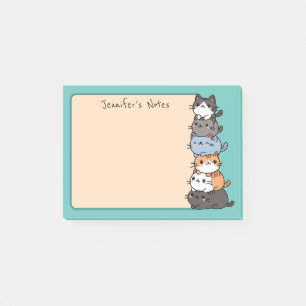 Post-it® Adorable Kawaii Pile De Chats Kitty Personnalisé