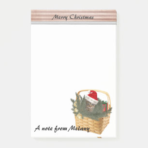 Post-it® Adorable mignon chaton Père Noël drôle dans le pan