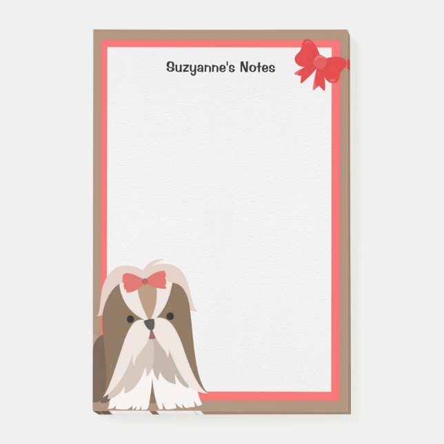Post-it® Adorable Shih Tzu Avec Bow (Devant)