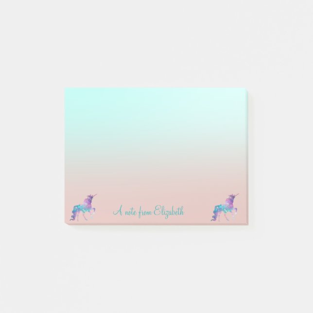 Post-it® Adorable Unicorne, Ombre - Personnalisé (Devant)
