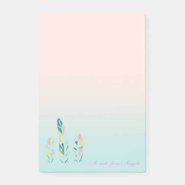 Post-it® Adorables Plumes Modernes Féminines Mignonnes (Devant)