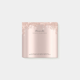 Post-it® Adresse de nom d'or de rose de rose d'égouttement
