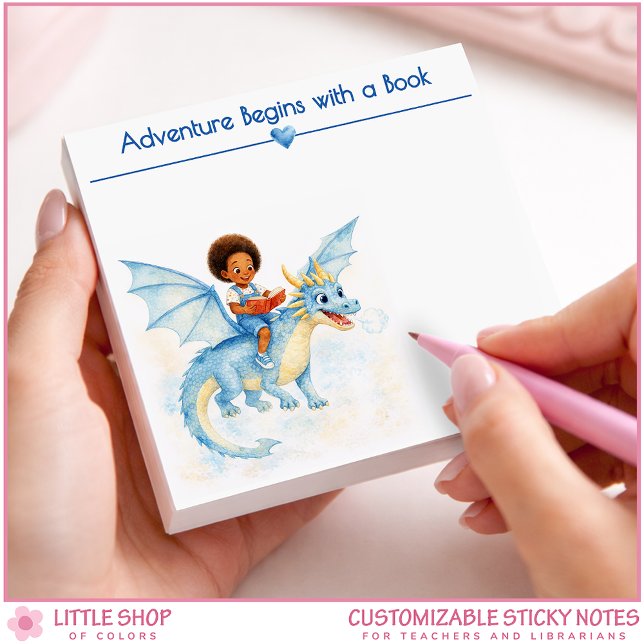 Post-it® Adventure Begins with a Book Personalized Book Lov (Créateur téléchargé)