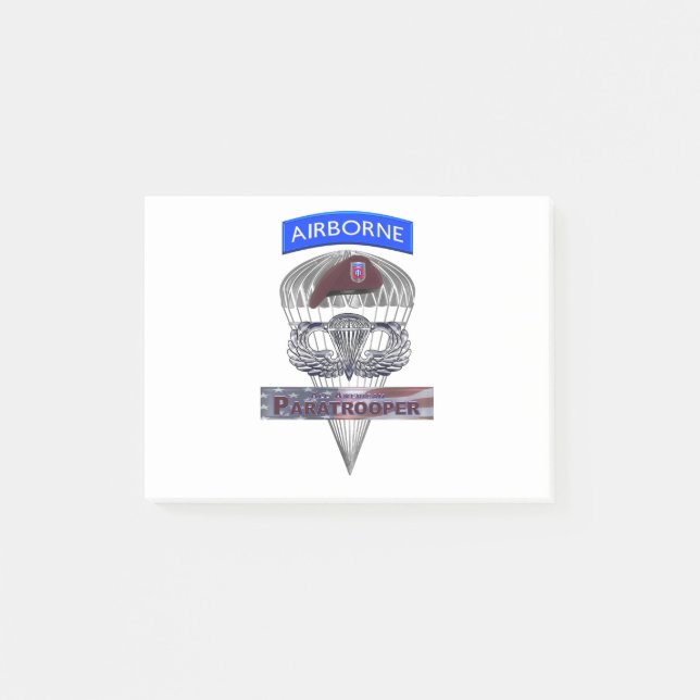 Post-it® Aéronef Tab Acier Parachutiste Jump Ailes (Devant)