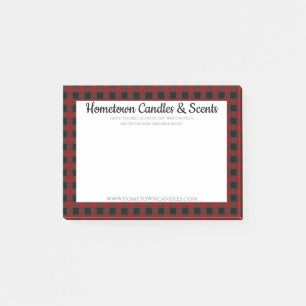 Post-it® Affaires rustiques de plaid de Buffalo rouge et