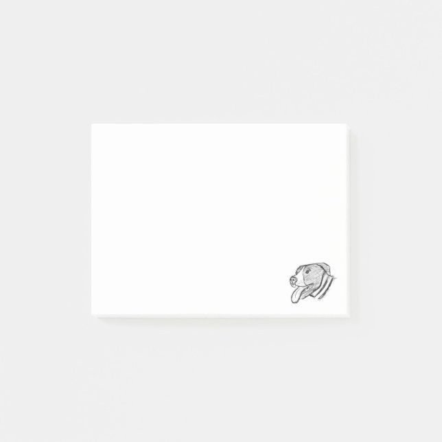 Post-it® affiche de pitbull dessinée à la main pour amateur (Devant)