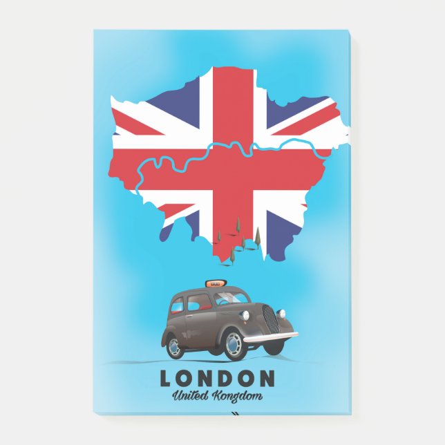 Post-it® Affiche de voyage carte illustrée de Londres (Devant)