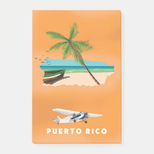 Post-it® Affiche de voyage carte illustrée de Porto Rico.