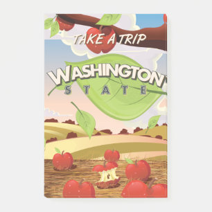Post-it® Affiche de voyage de l'arbre de pommier de l'État 